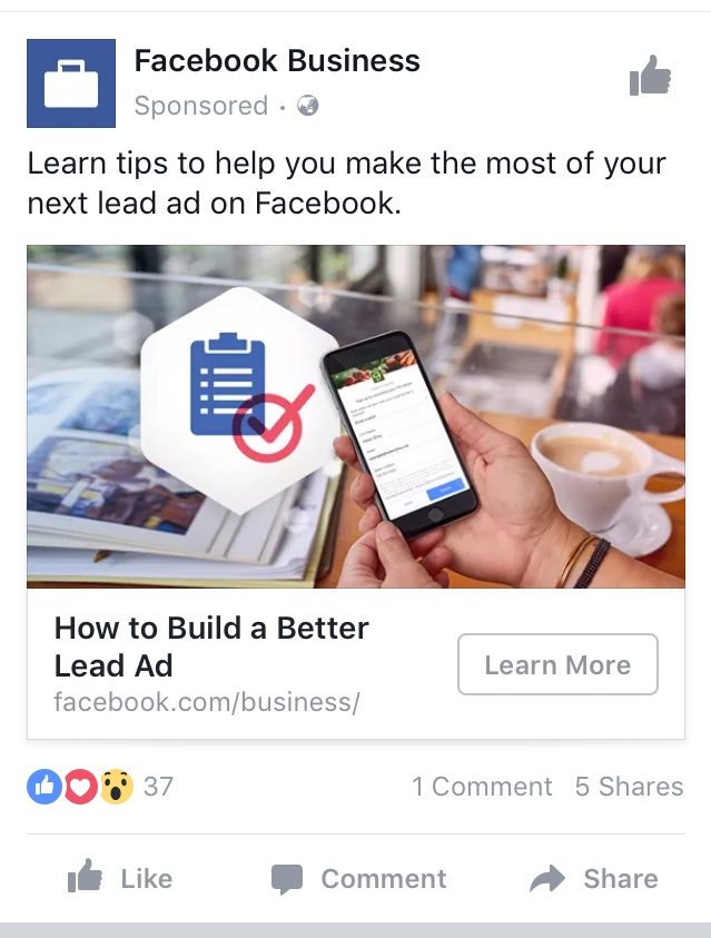 facebook ad on mobile