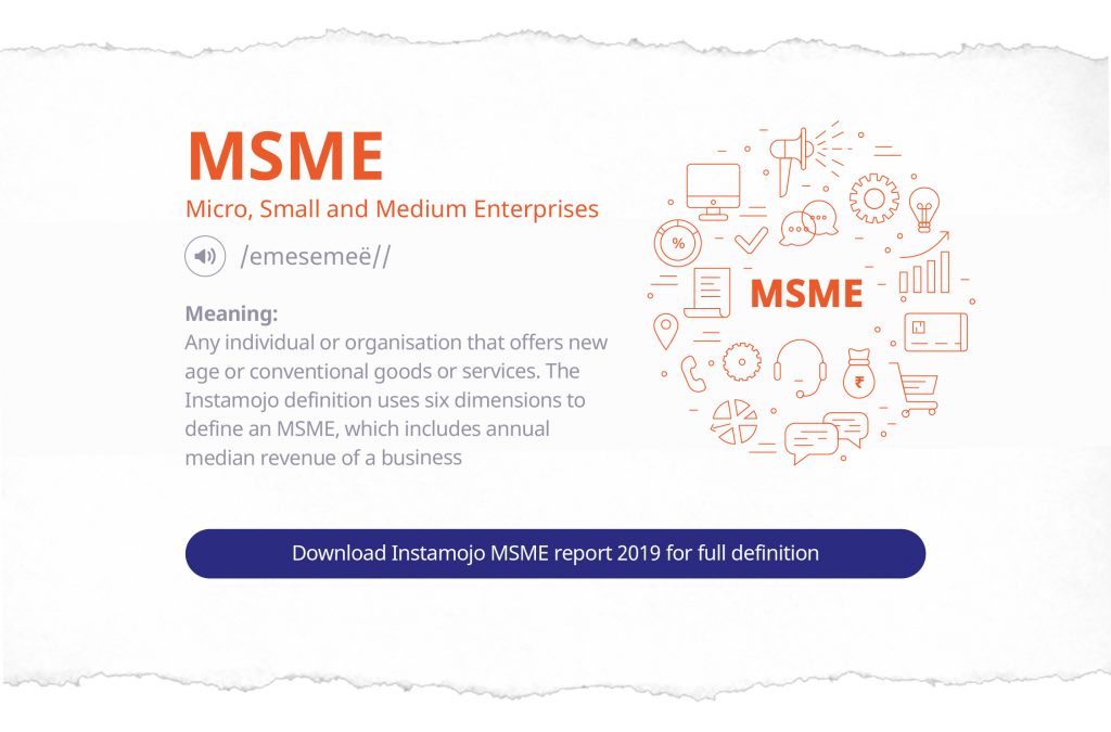 Instamojo 2019 infographic - year recap MSME definition
