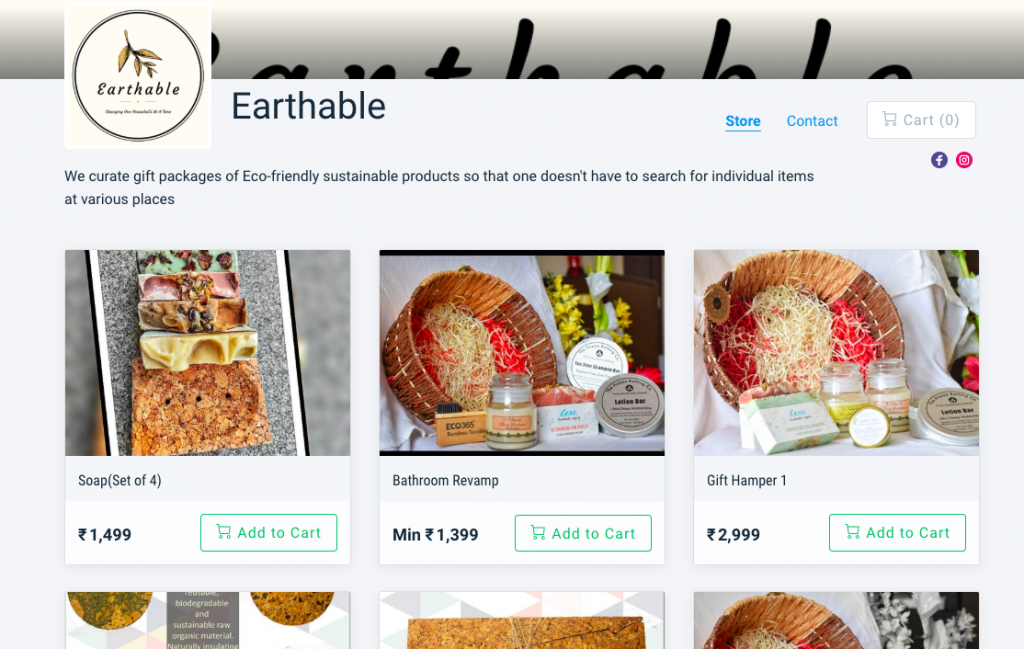 Instamojo - free online store - earthable