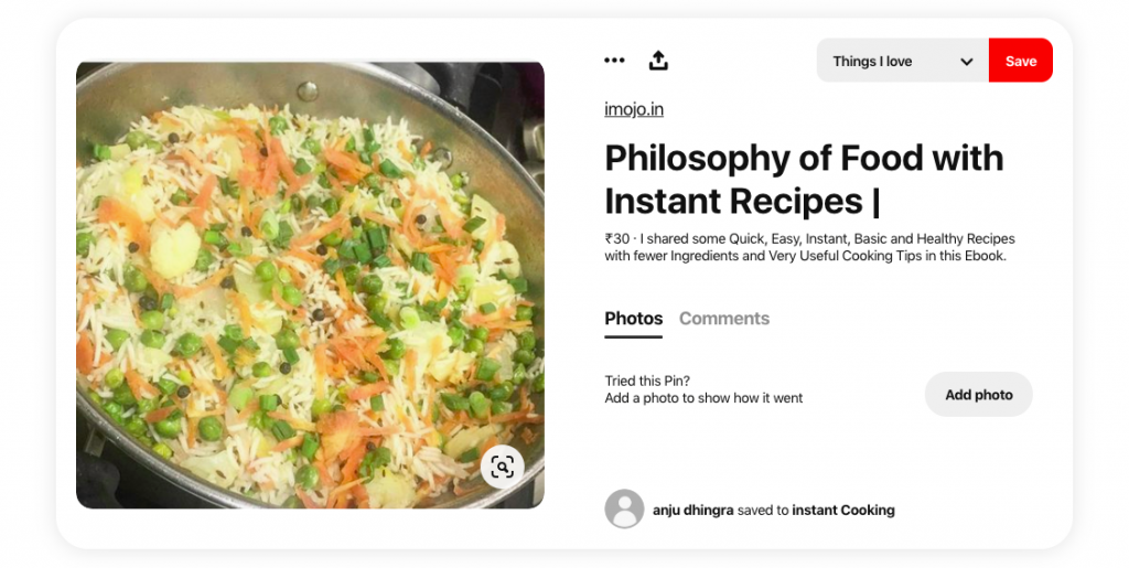 how to sell recipes on pinterest