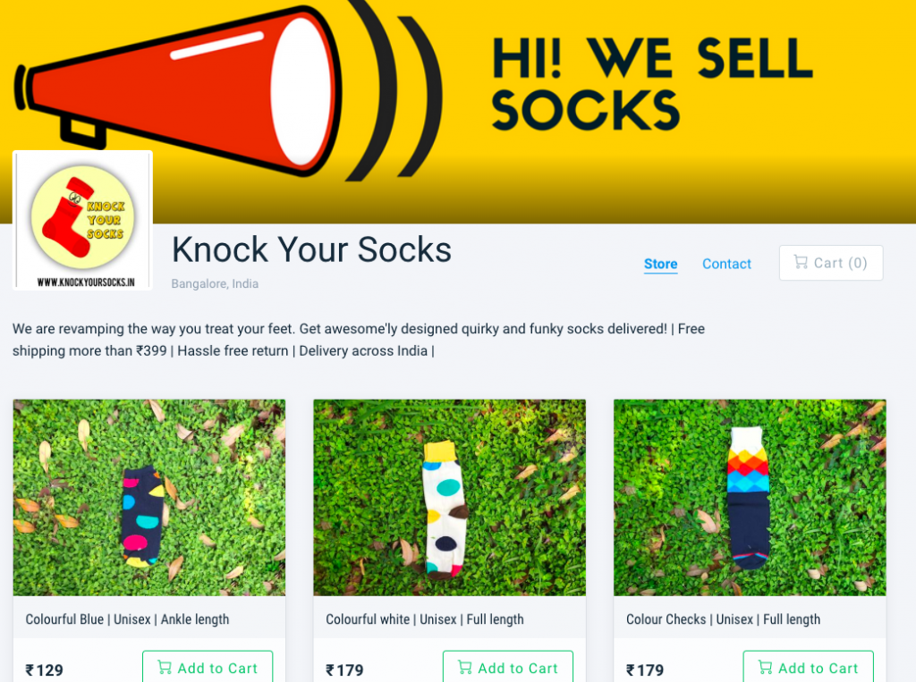 knock your socks instamojo online store