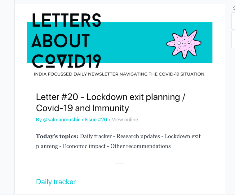 Letters about COVID-19