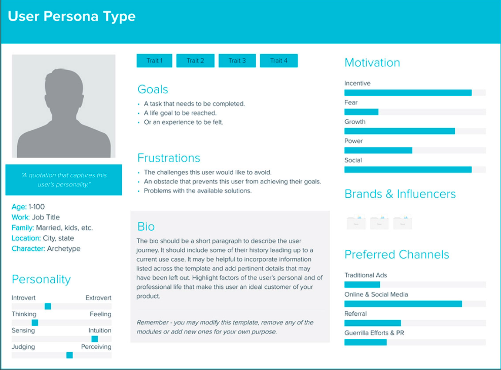 Xtensio user persona template