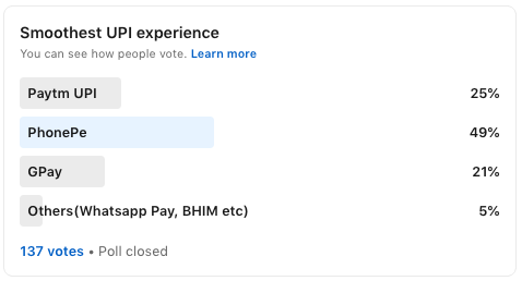 Poll for UPI apps