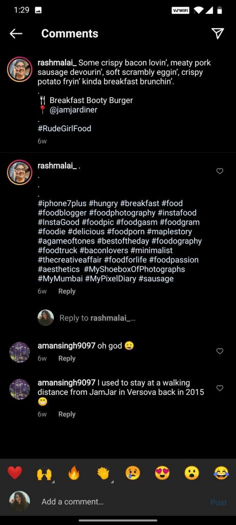 hashtags in comments - Rashmi Punjabi