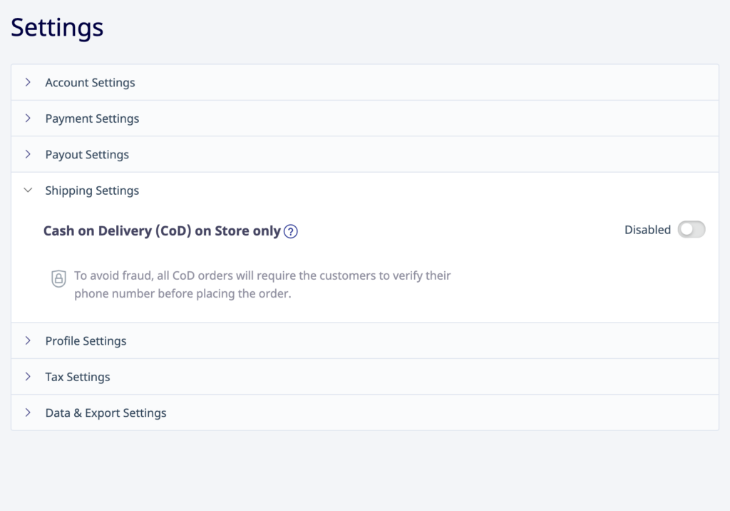 how to enable cash on delivery for instamojo online store