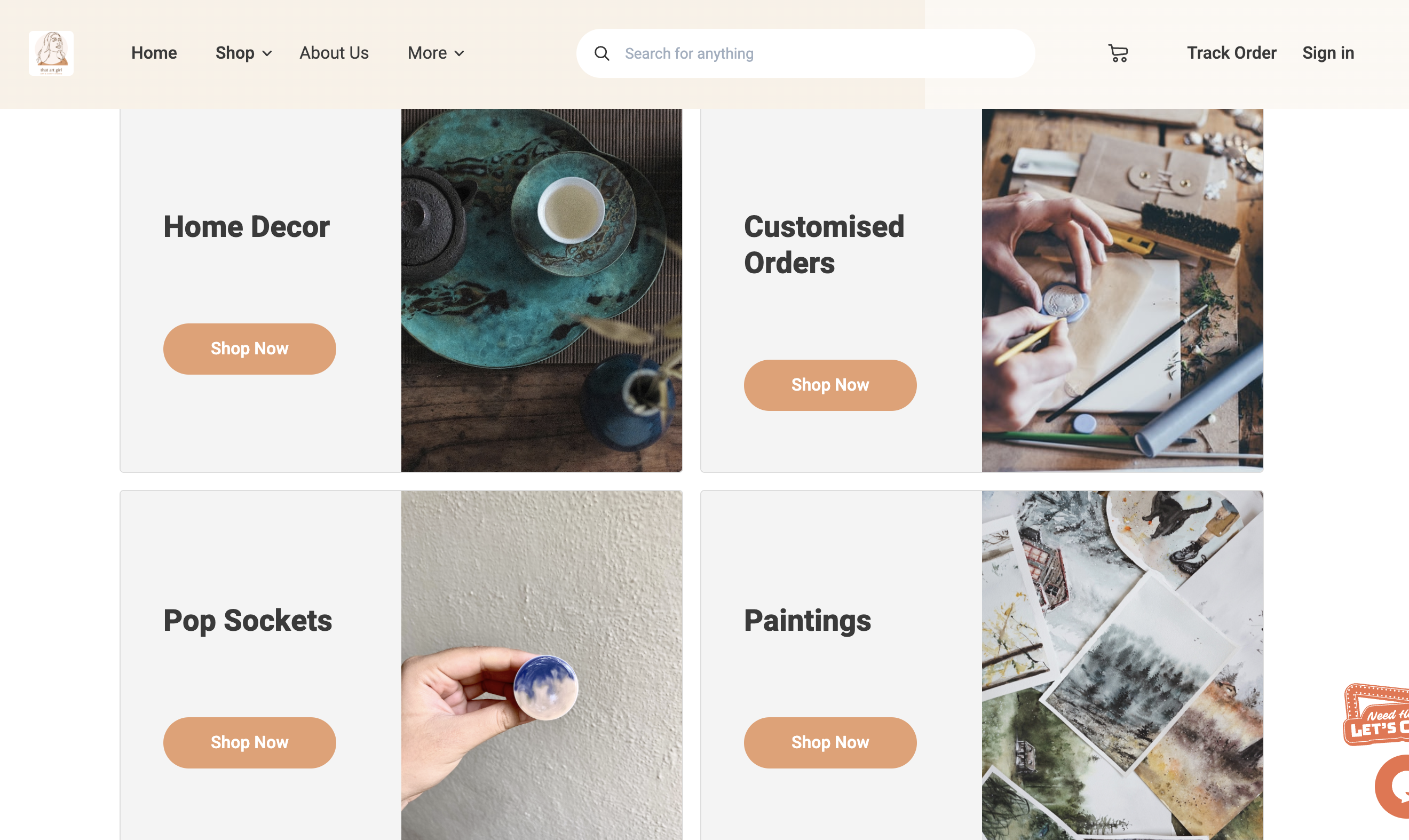 sell handmade products on online store