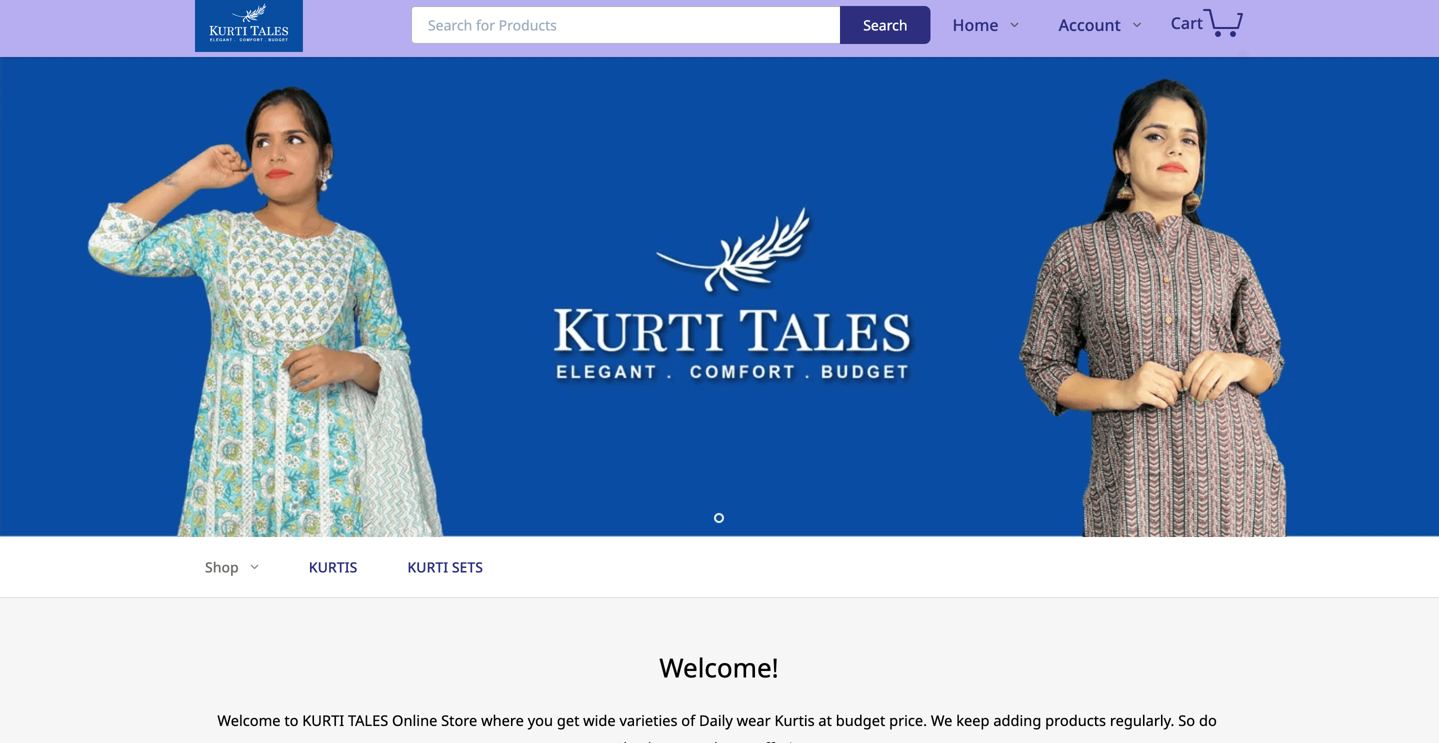 Kurti Tales online store home page