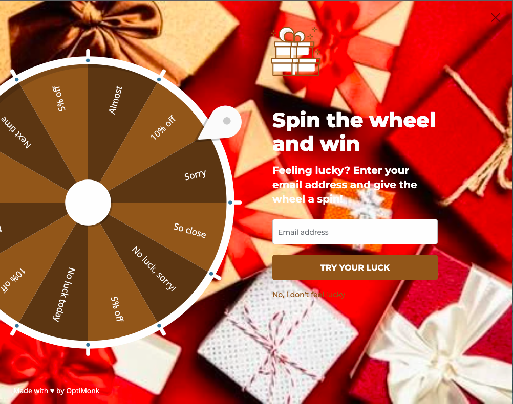 Small online business spin the wheel