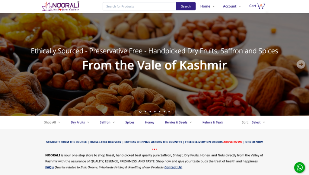 Noorali dry fruits Kashmir 