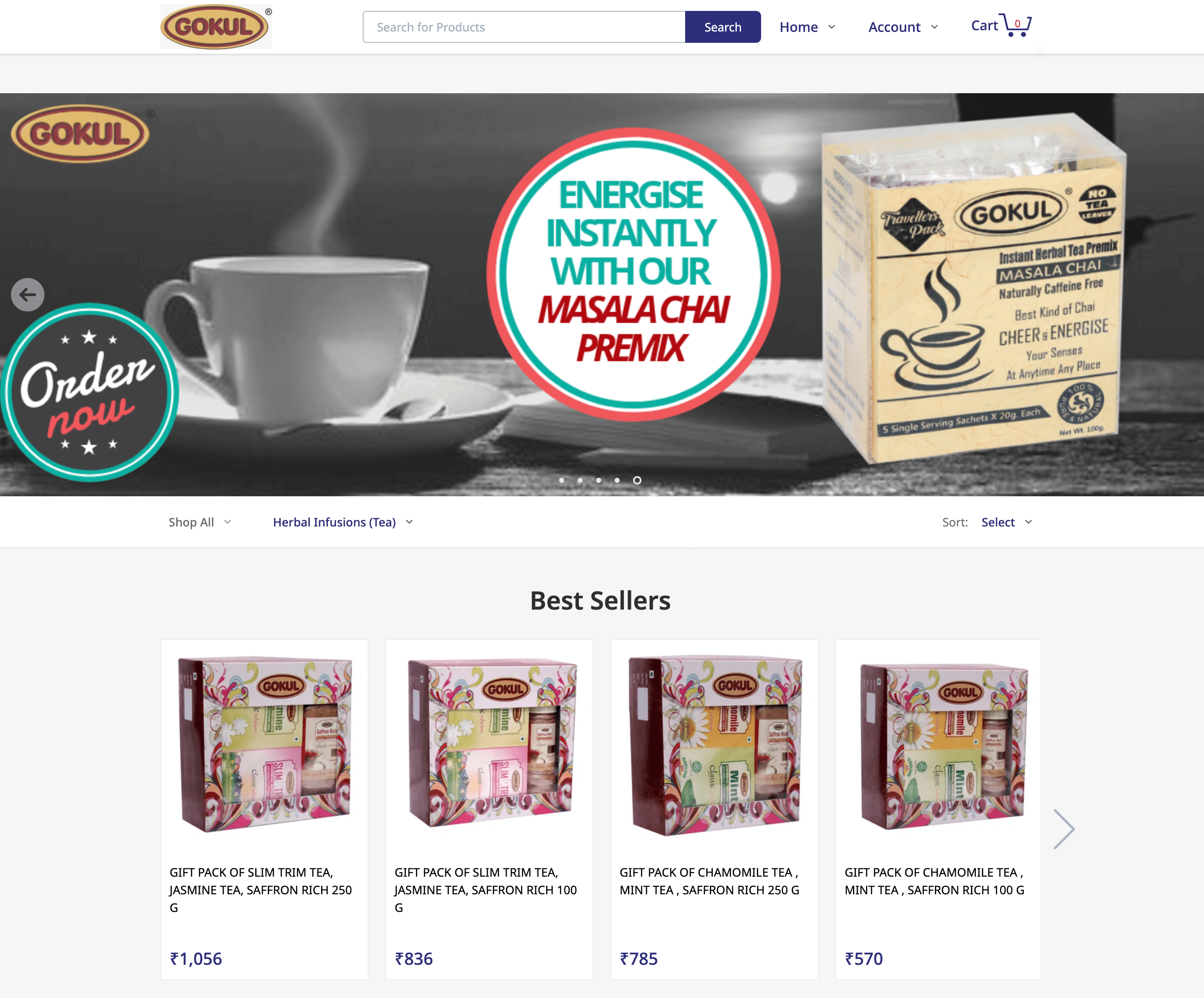 Gokul Herbal Tea online store