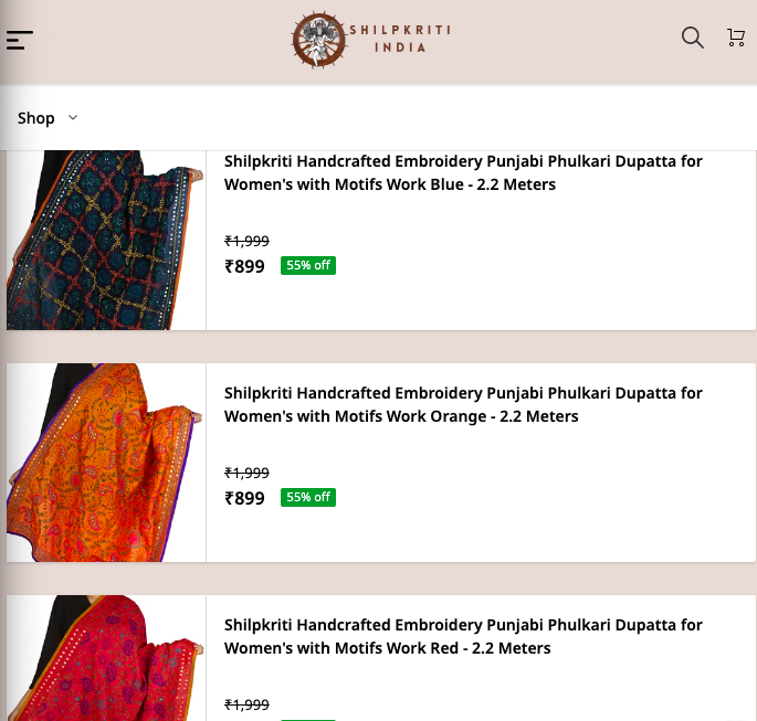 Shipkriti, An Instamojo online store