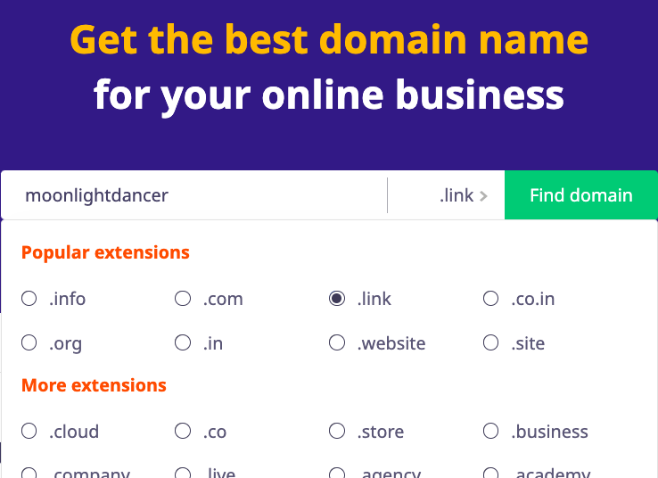 How to buy a domain name in India