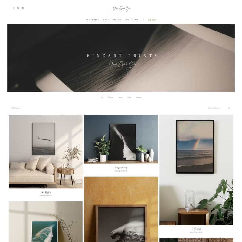 Daniel Espirito: Example of Ultra minimalism website design