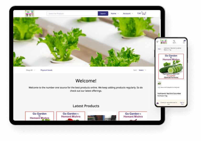 Go garden eCommerce website