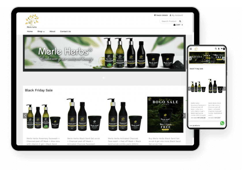 Merle herbs ecommerce website