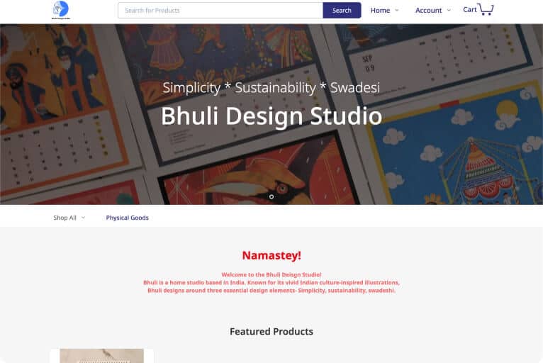 Bhuli eCommerce website