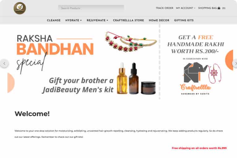 Jadibeauty eCommerce website