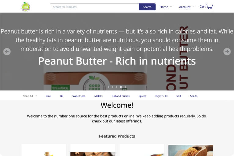 Good food shop eCommerce website