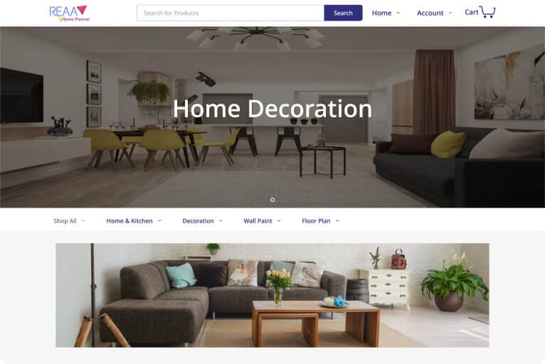 Reaa home planner eCommerce website