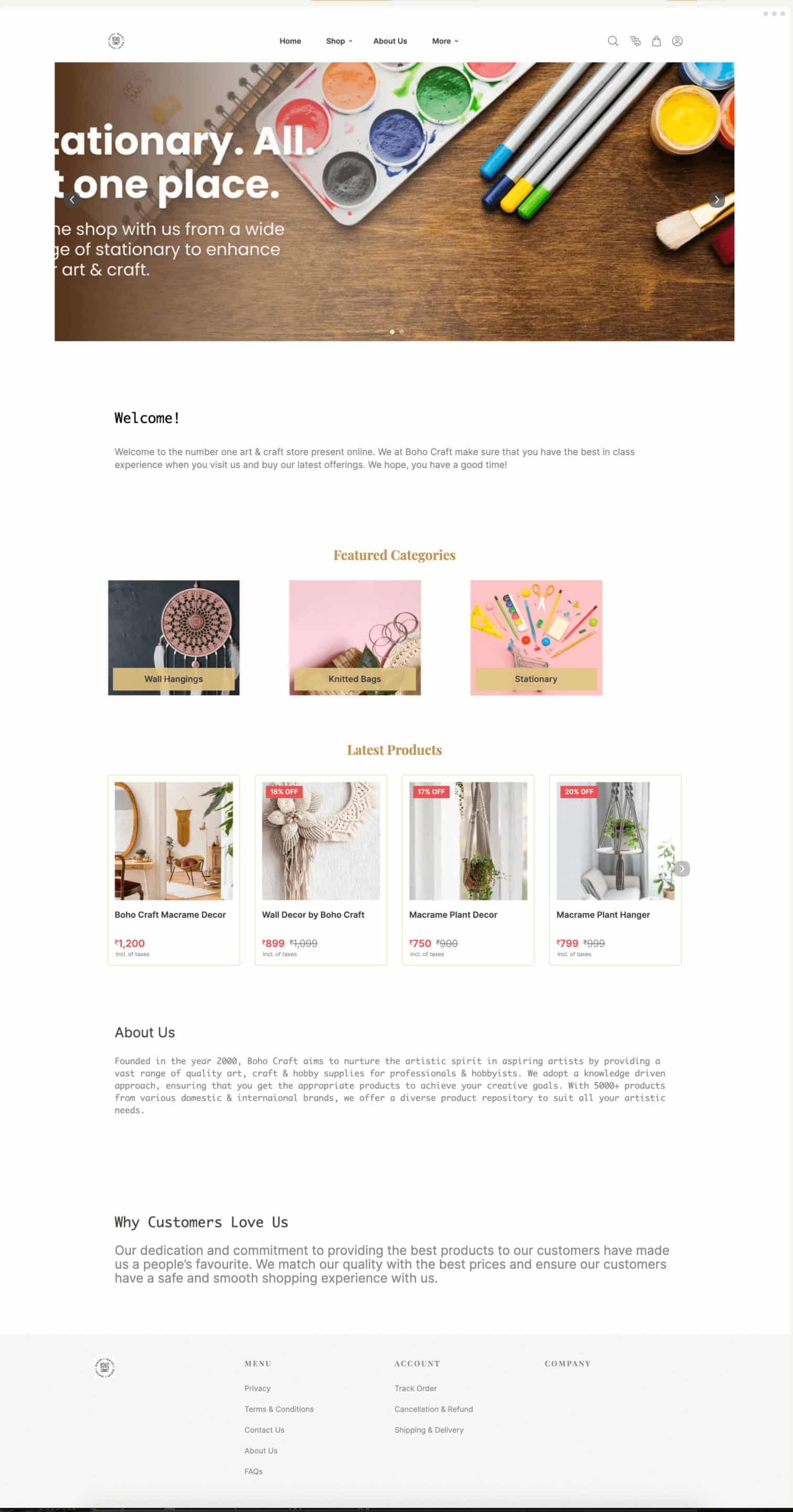 Bright eCommerce website template