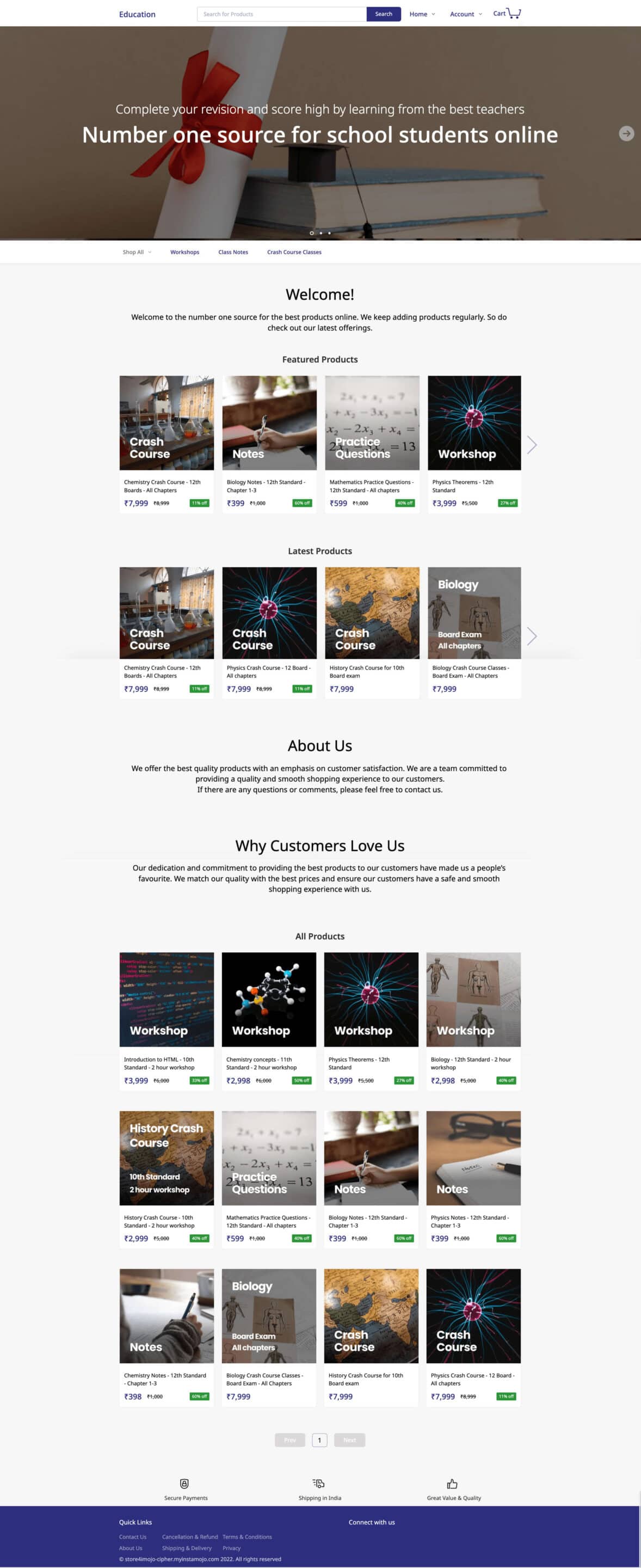 Cipher eCommerce website template